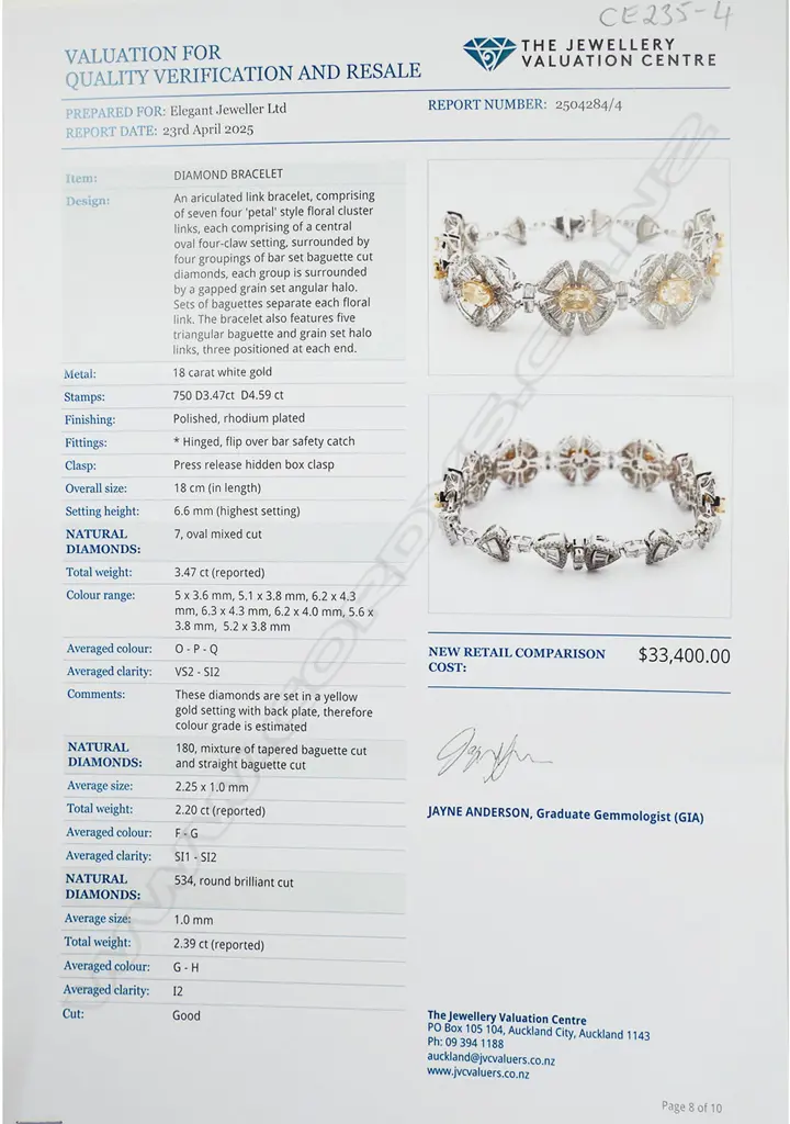 An 18ct white gold yellow and white diamond bracelet, Image 1++