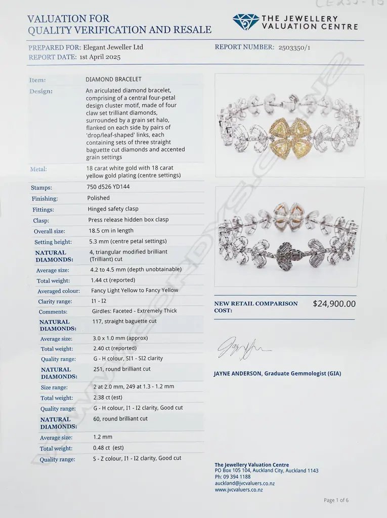 An impressive18ct white gold yellow and white diamond bracelet, Image 1++