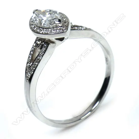 An 18ct white gold and diamond ring,