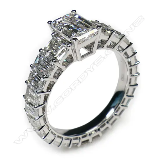 An impressive 18ct white gold and diamond fully set diamond ring,