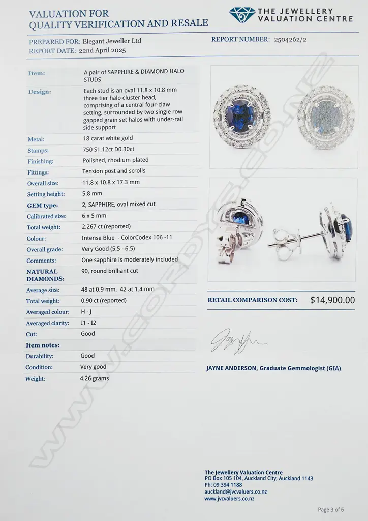 A pair of 18ct white gold sapphire and diamond double halo earrings, Image 1++