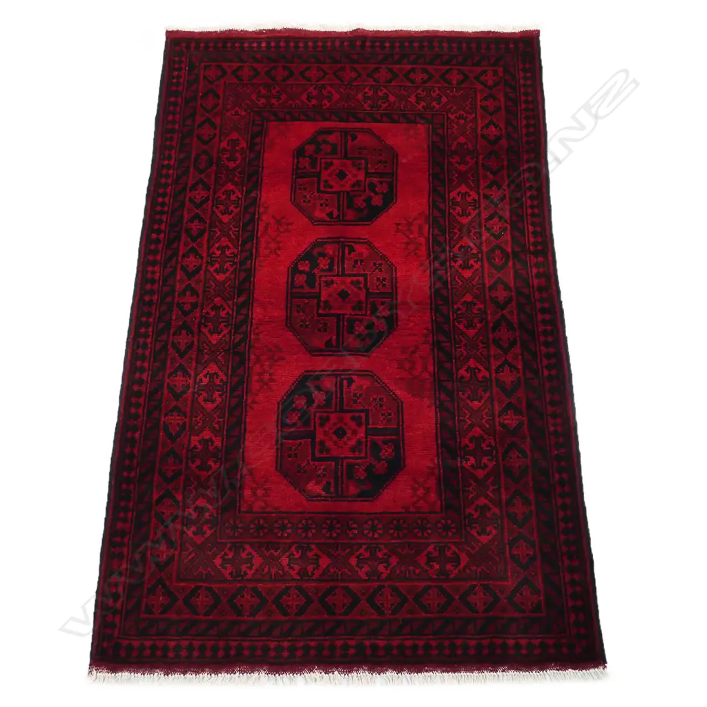 A hand-knotted Afghan Turkman elephant foot rug, Image 1++