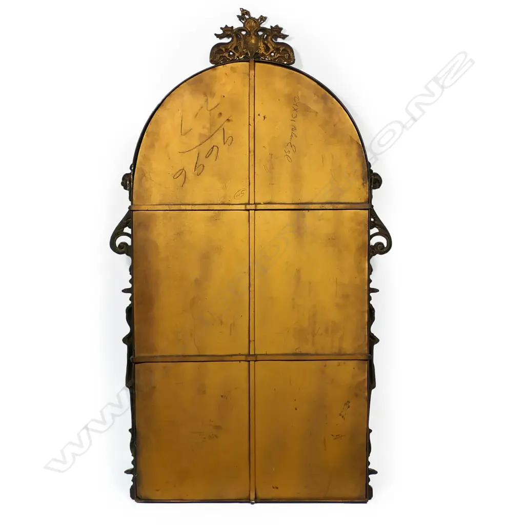 An unusual brass and marble console table and mirror, Image 1++