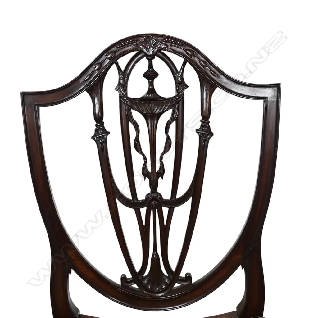 A set of six mahogany 20thC Adams style dining chairs, Image 1++