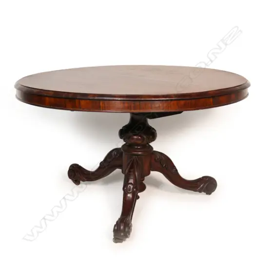 A Victorian rosewood supper table,