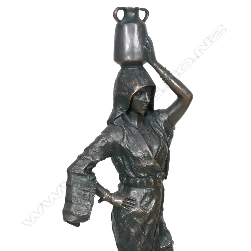 An antique style bronze of a female water carrier, Image 1++