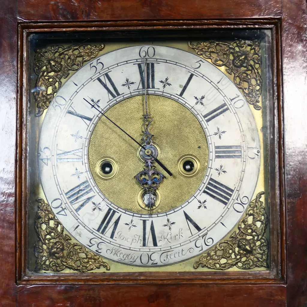 A George II walnut on oak long case clock, Image 1++