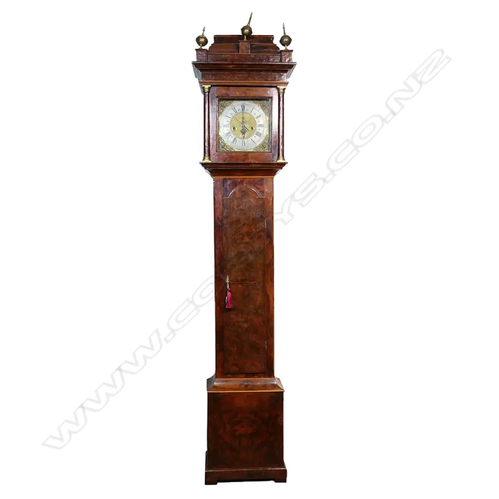 A George II walnut on oak long case clock, Image 1++