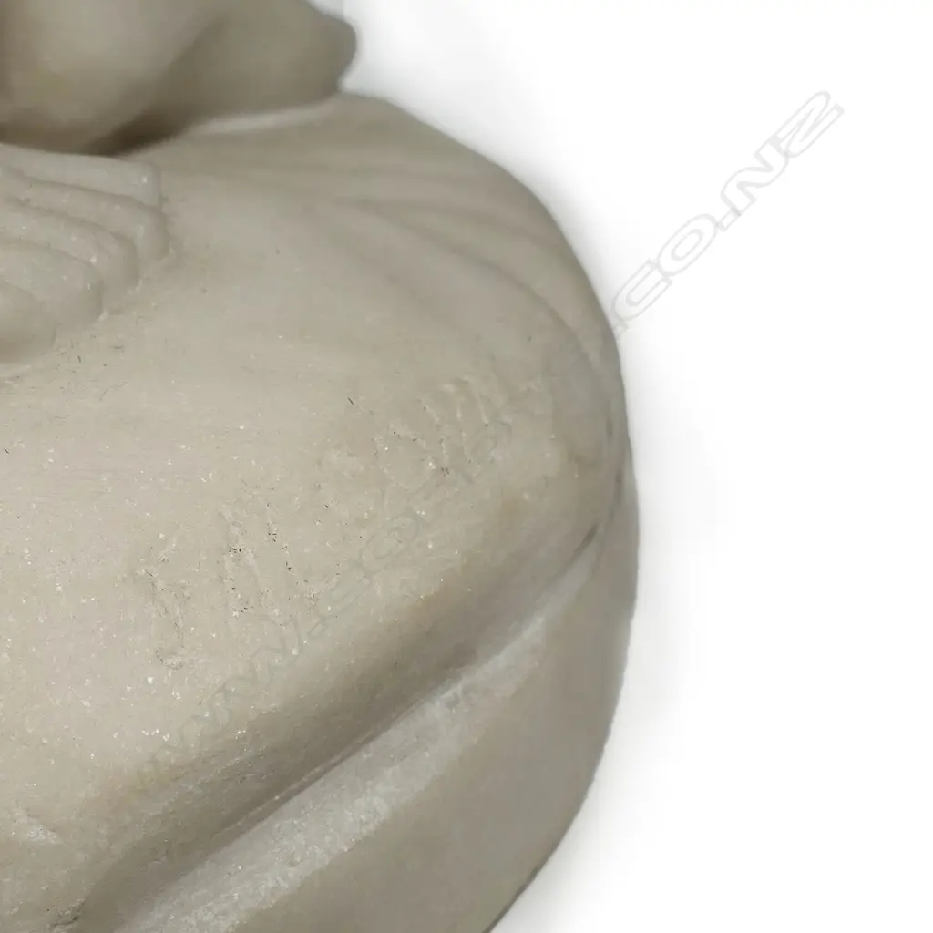 A late 19thC Italian signed carved white marble figure of a naked young woman, Image 1++
