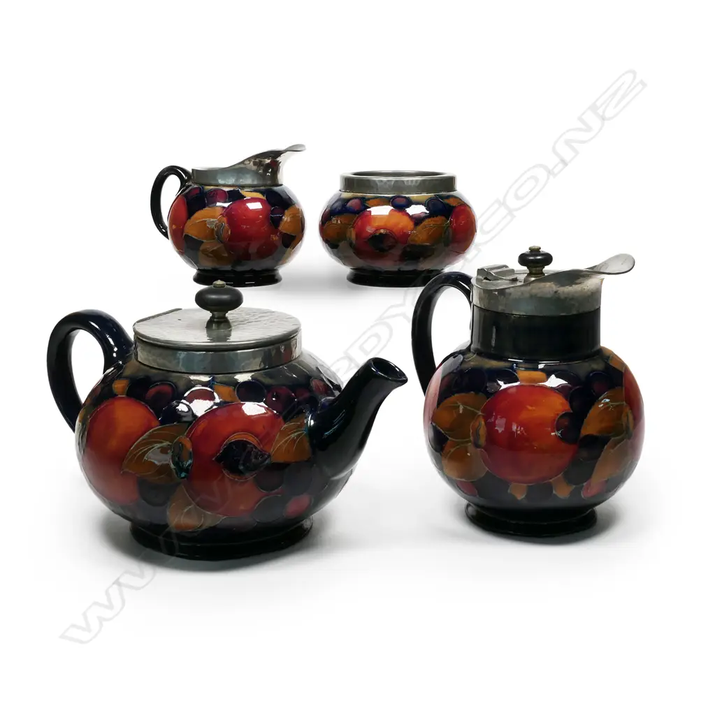 A William Moorcroft Pomegranate four-piece tea service, Image 1++