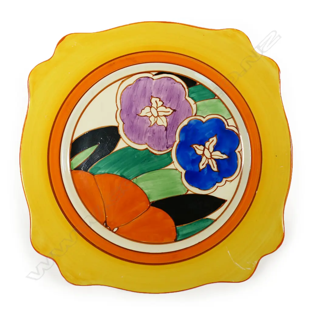 Two Clarice Cliff Fantasque 'Gardenia' plates, Image 1++