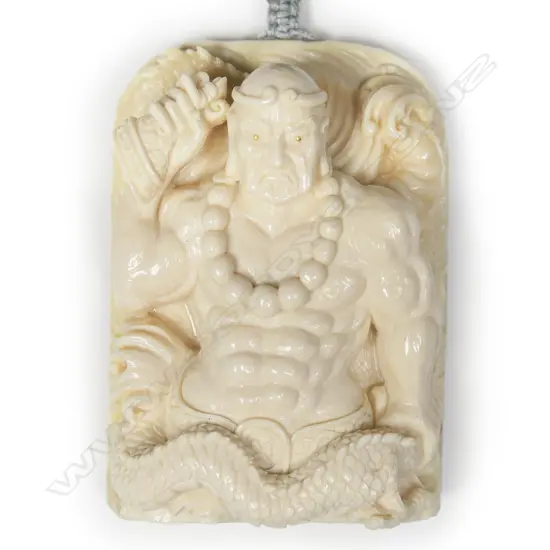 A Chinese mammoth tusk carved pendant,