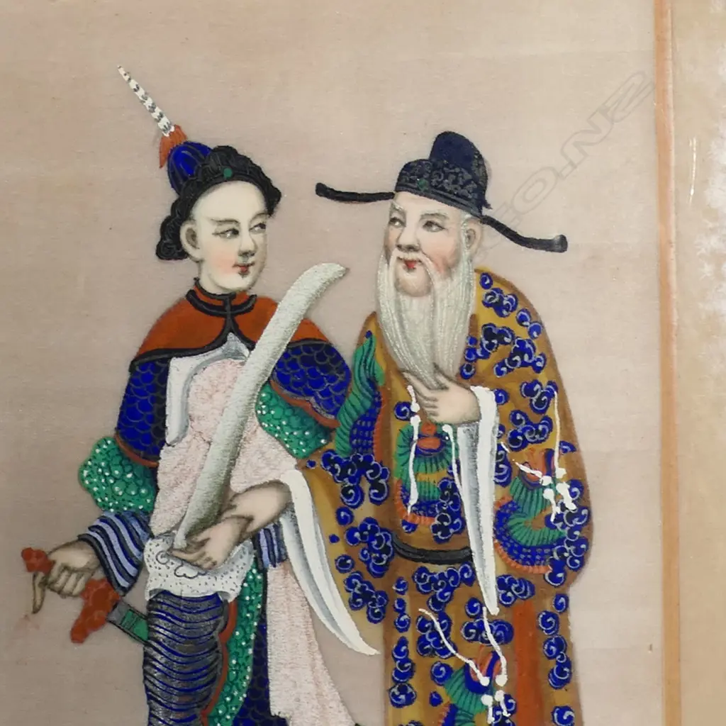 Two 19thC Chinese watercolour paintings on pith paper, Image 1++