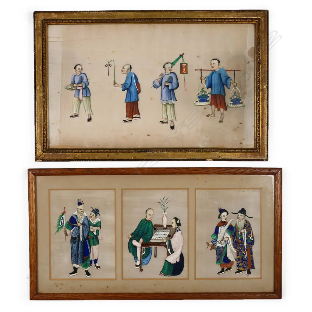 Two 19thC Chinese watercolour paintings on pith paper, Image 1++