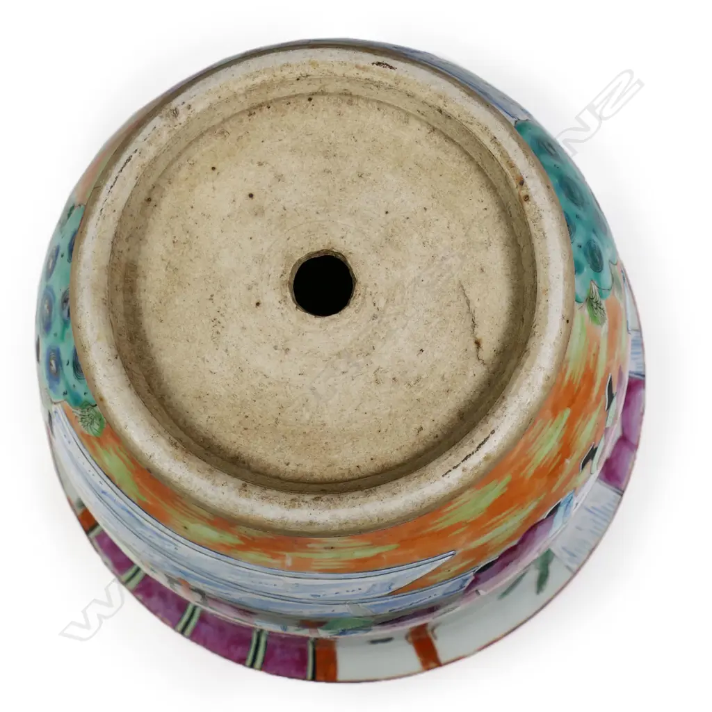 19thC Chinese Canton famille rose enamelled jardiniere, Image 1++