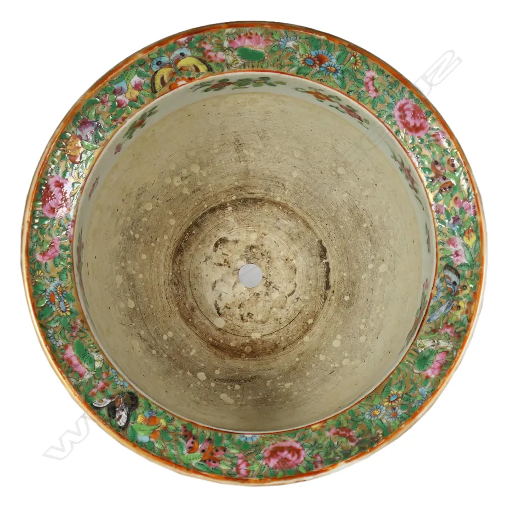 19thC Chinese Canton famille rose enamelled jardiniere, Image 1++