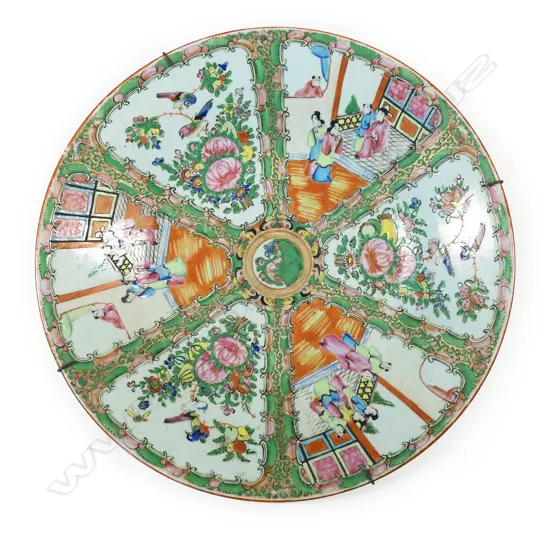 A 19thC Chinese Canton famille rose enamelled charger,
