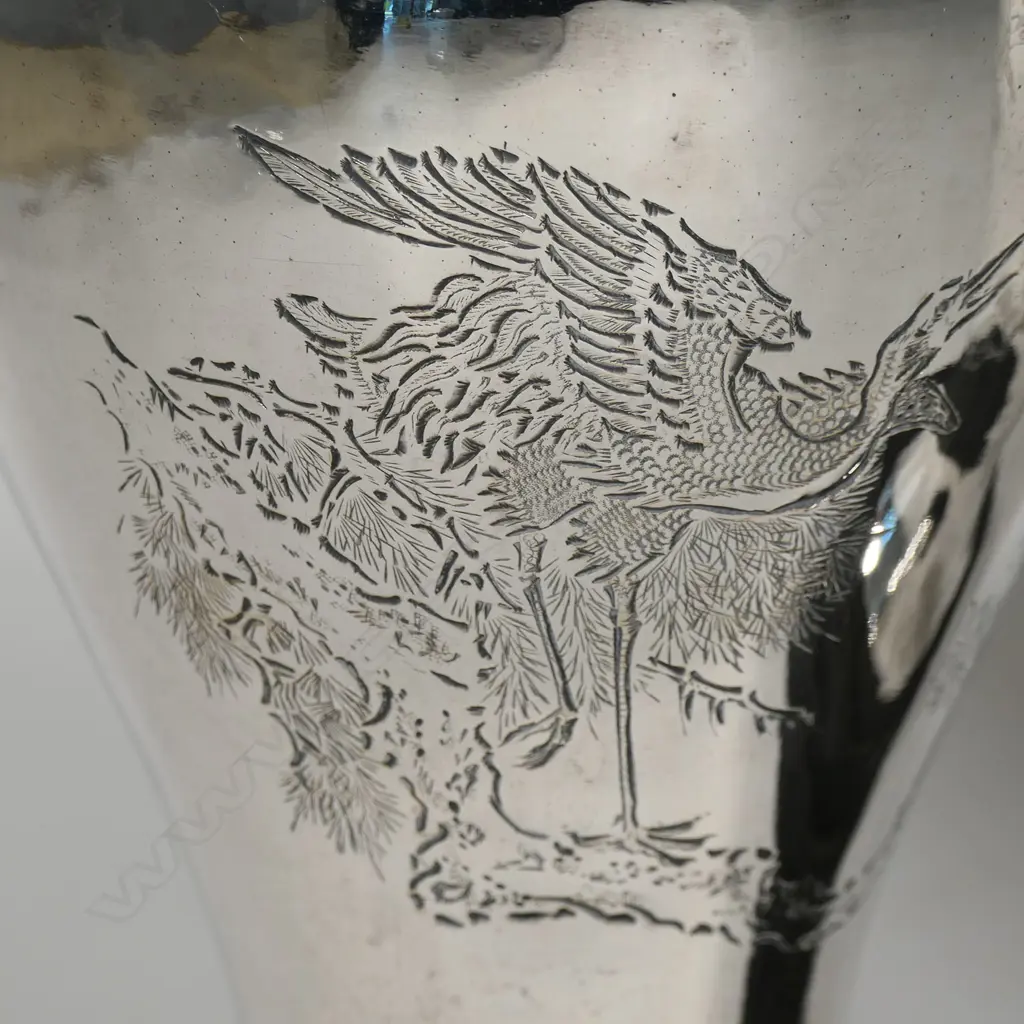 A pair of large vintage Chinese silver baluster vases, Image 1++