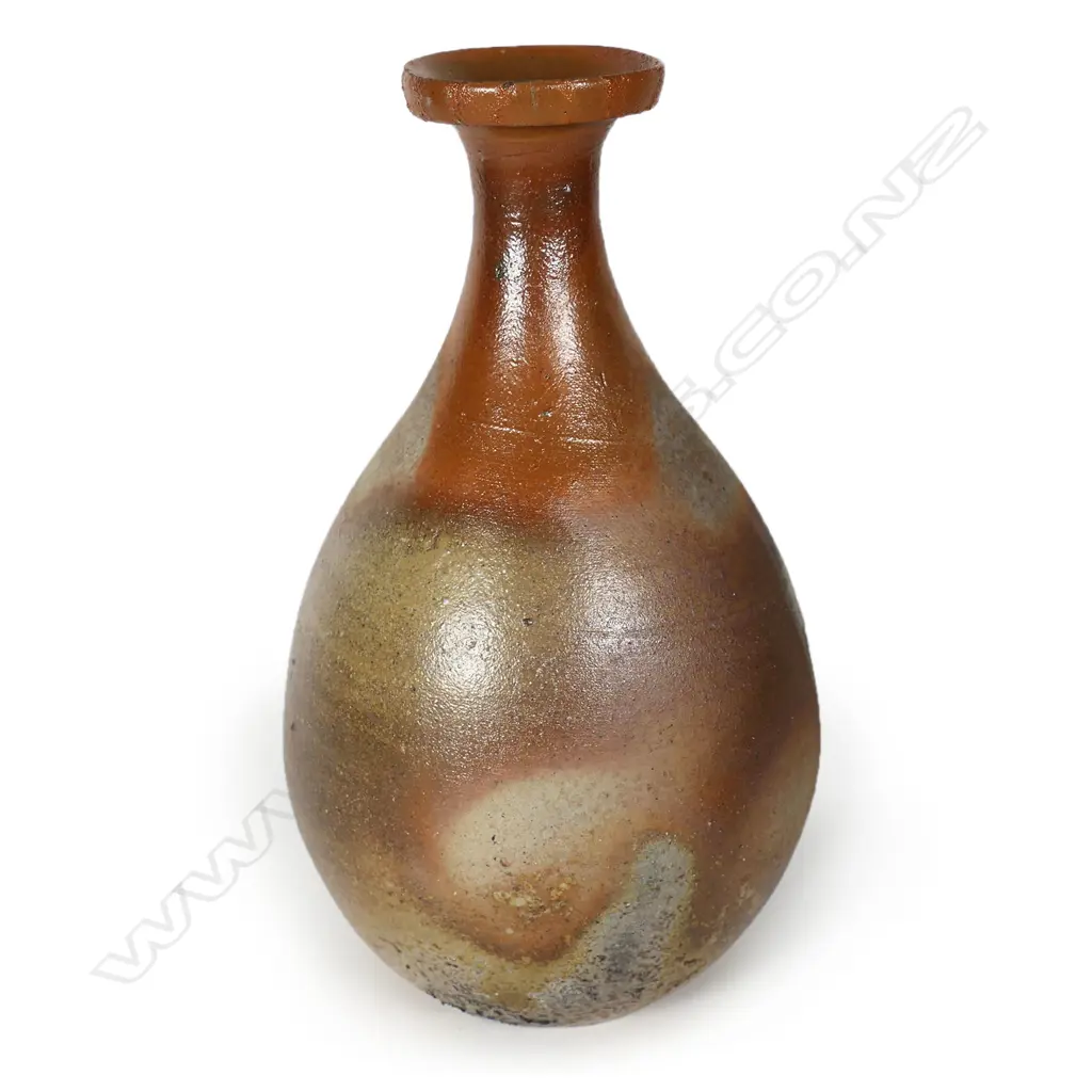 Japanese signed anagama fired studio pottery vase, Image 1++