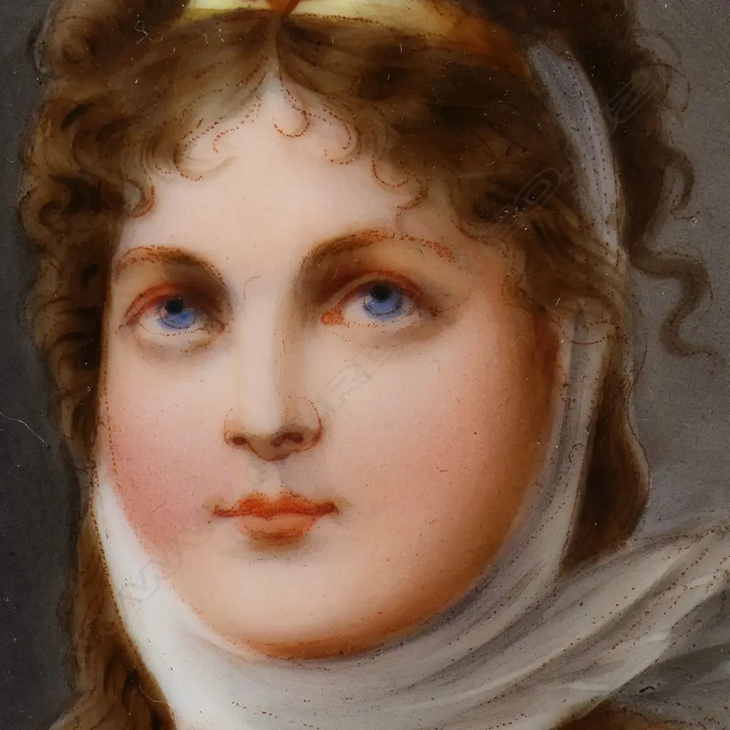 A 19thC hand painted portrait miniature, Image 1++