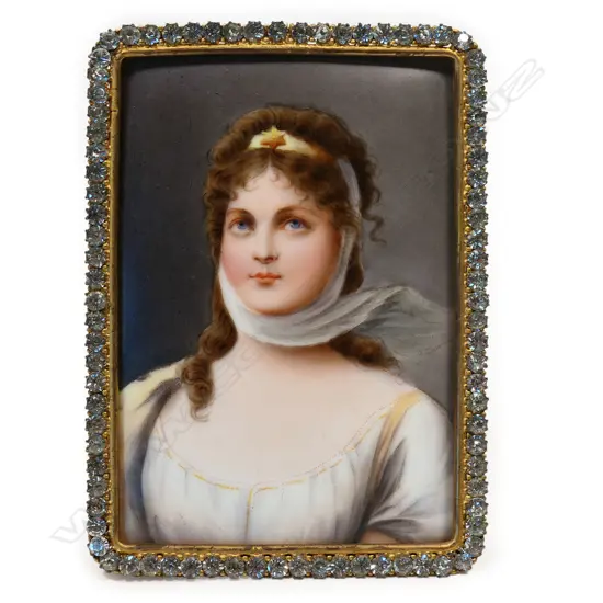 A 19thC hand painted portrait miniature,