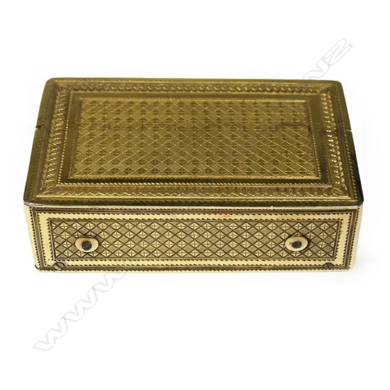 A quality 19thC French silver gilt musical snuff box,
