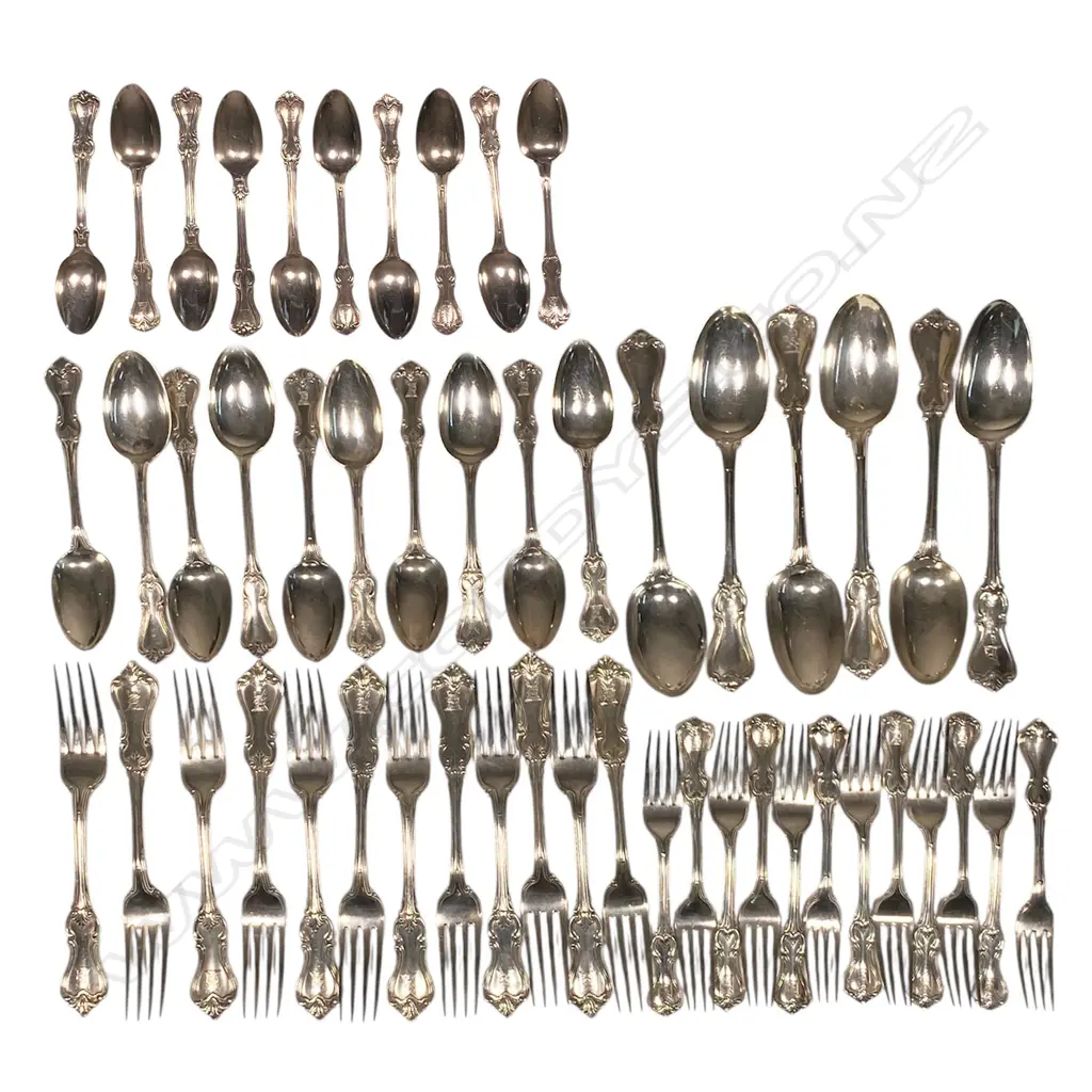 A part set of Victorian silver cutlery, Image 1++