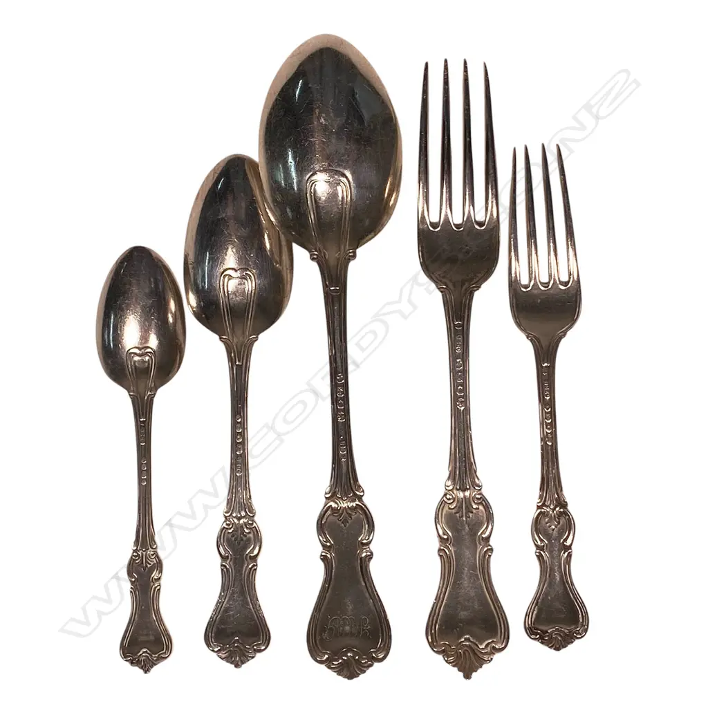 A part set of Victorian silver cutlery, Image 1++