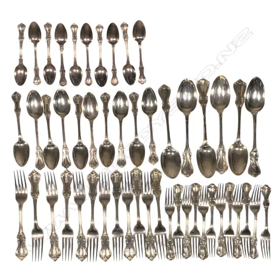 A part set of Victorian silver cutlery,
