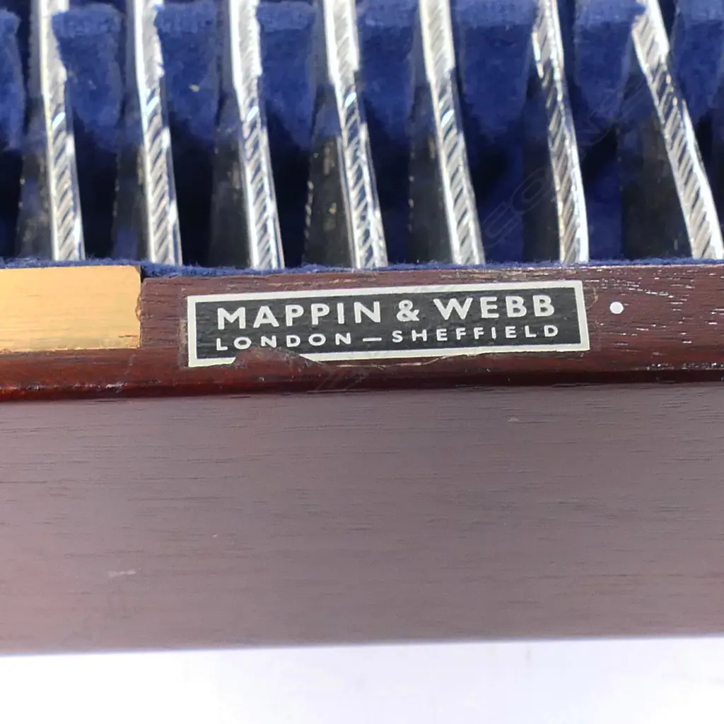 A modern quality silver Mappin & Webb Ltd. six place cutlery canteen, Image 1++