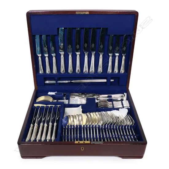 A modern quality silver Mappin & Webb Ltd. six place cutlery canteen,