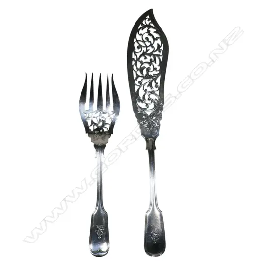 A pair of Victorian silver fish servers,