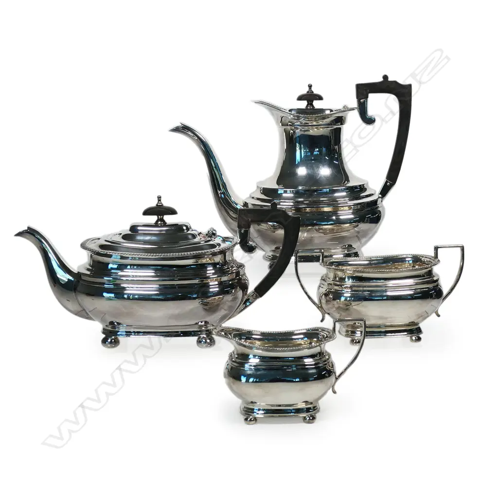 A modern quality silver Mappin & Webb Ltd. four piece tea and coffee service, Image 1++