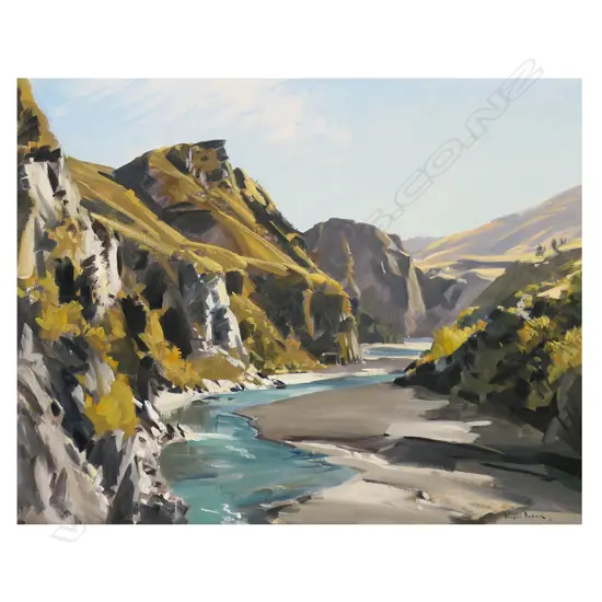 Douglas Badcock (NZ 1922-2009) 'Autumn Morning, Skipper's Canyon',