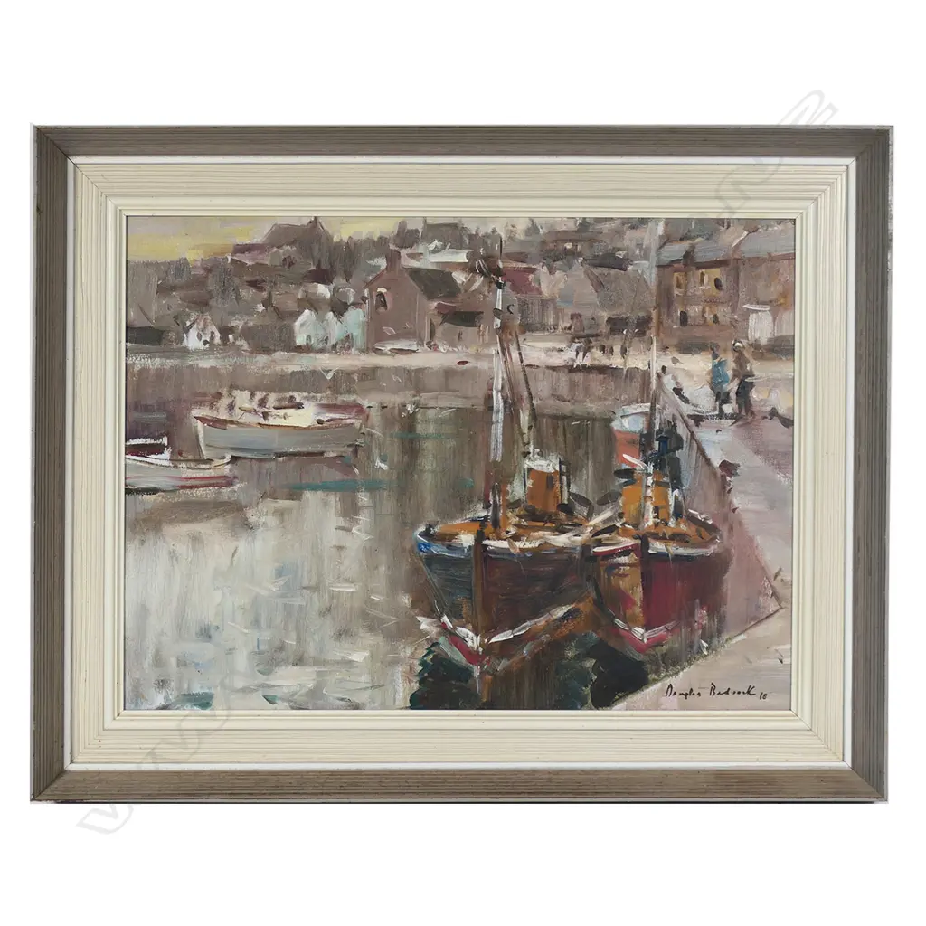 Douglas Badcock (NZ 1922-2009) 'Fishing Boats at the Harbour', Image 1++