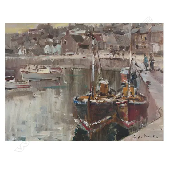 Douglas Badcock (NZ 1922-2009) 'Fishing Boats at the Harbour',
