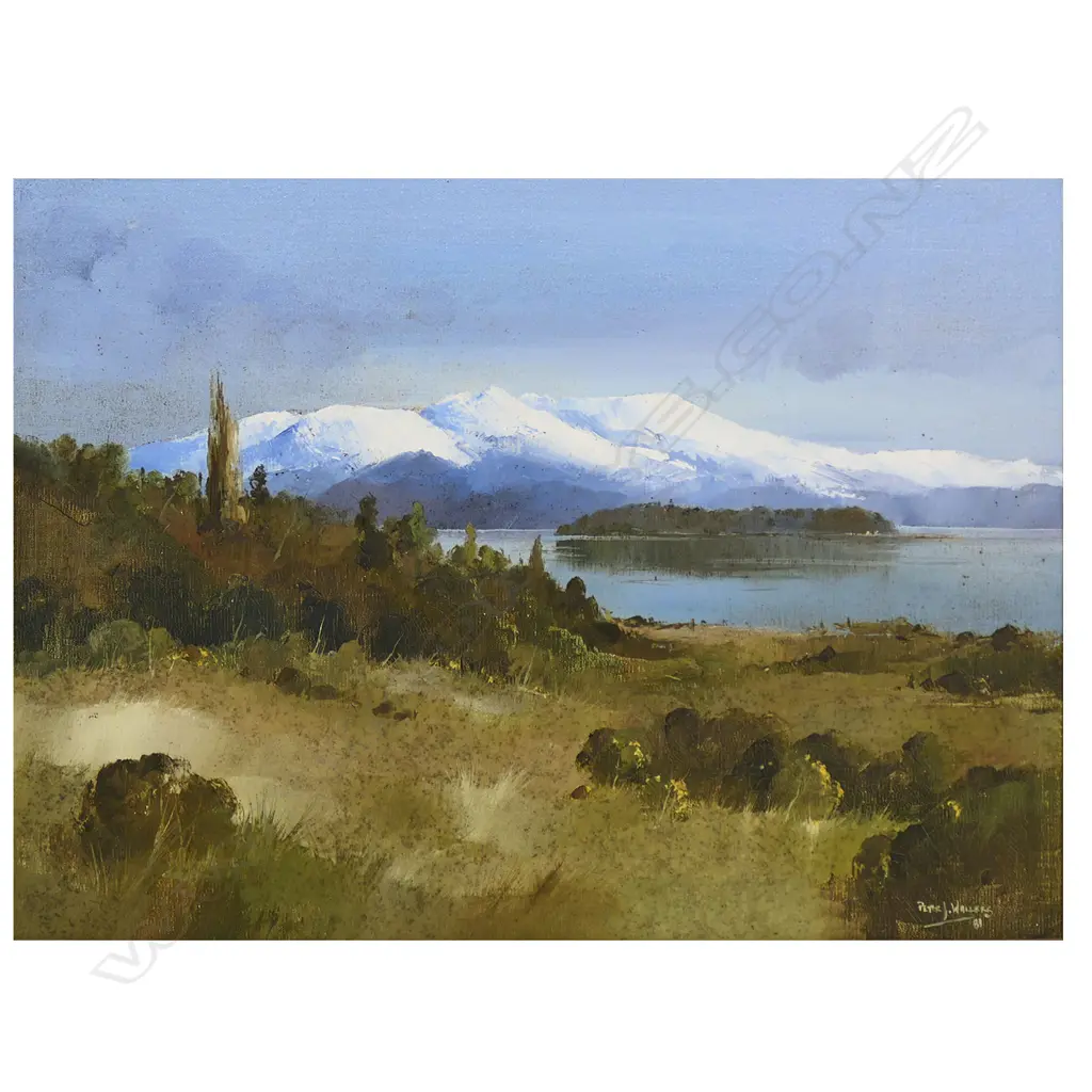 Peter Wallers (1953-) Mount Tongariro and Lake Taupo, Image 1++