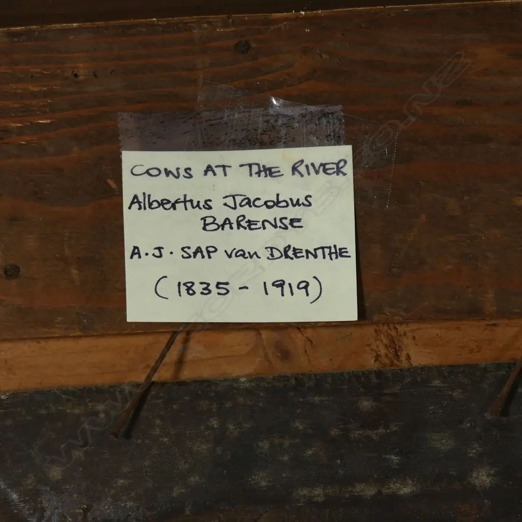 Albertus Jacobus Barense (1835-1919) 'Cows at the River', Image 1++
