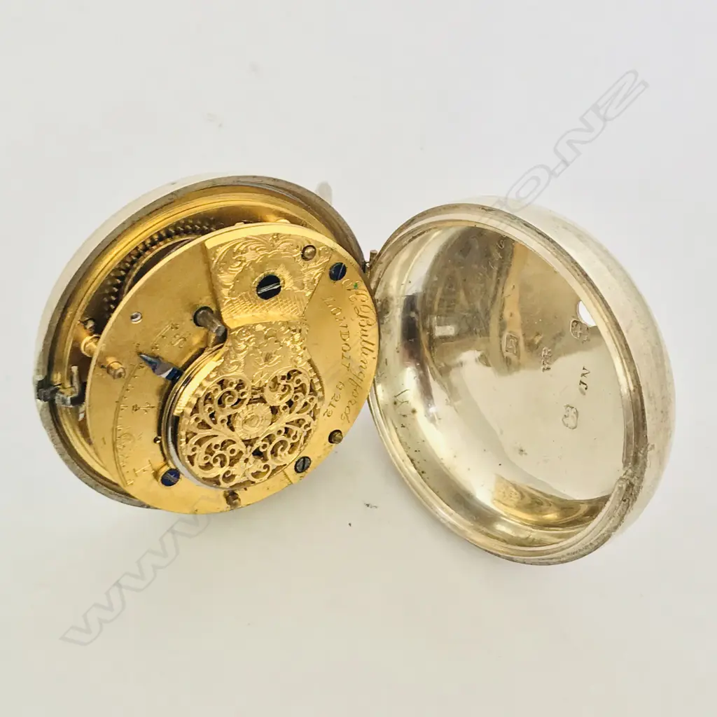 George IV silver pair cased pocket watch by Bullingford, London, Image 1++