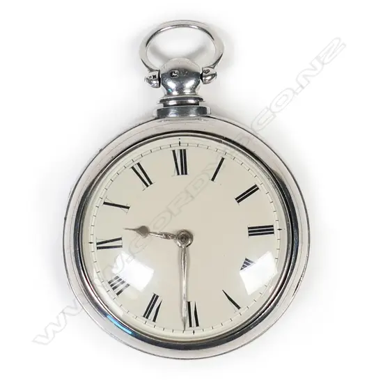 Victorian silver pair case pocket watch by Joseph Maugham, Gateshead,