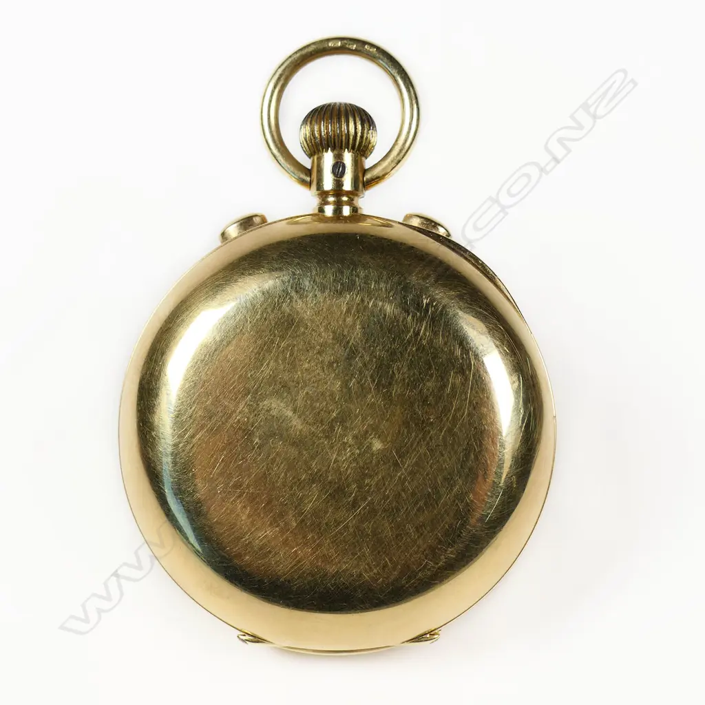 An 18ct gold two button chronograph full hunter pocket watch, Image 1++