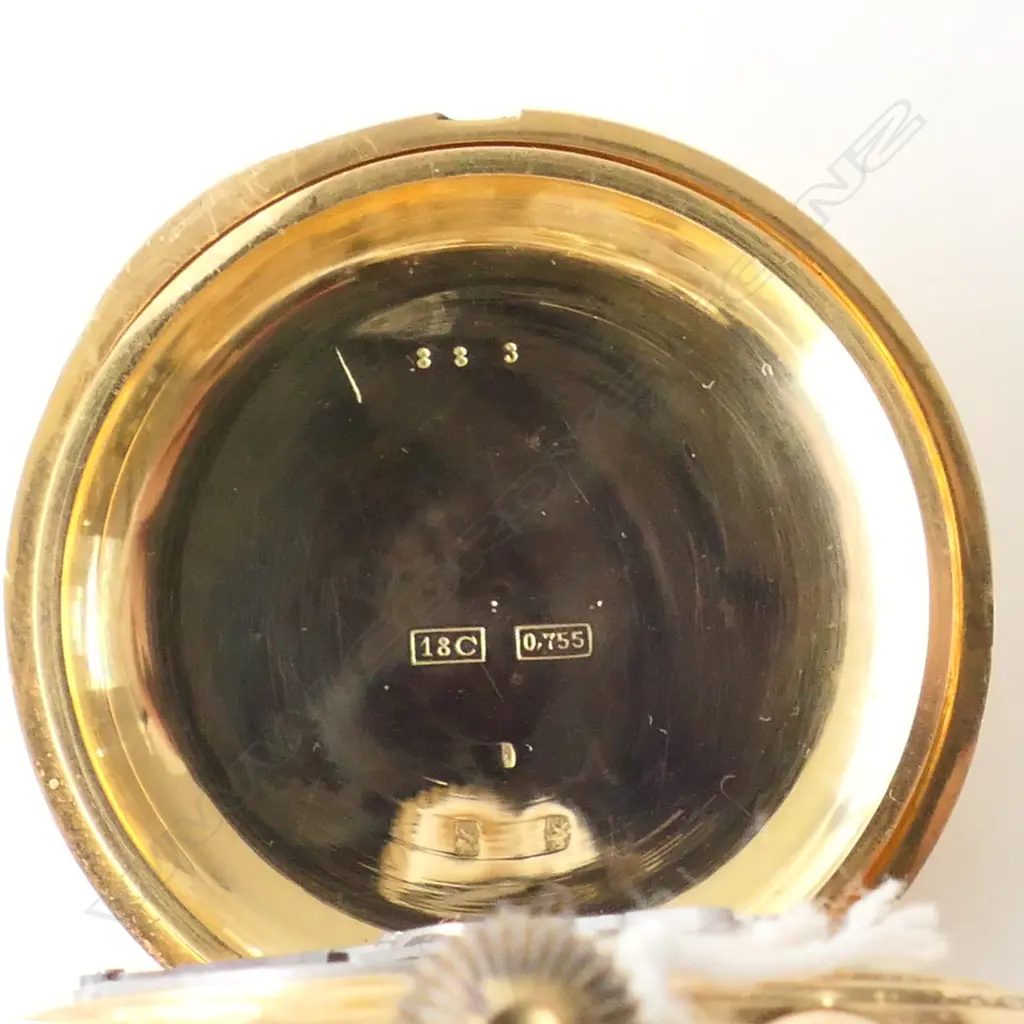An 18ct gold two button chronograph full hunter pocket watch, Image 1++
