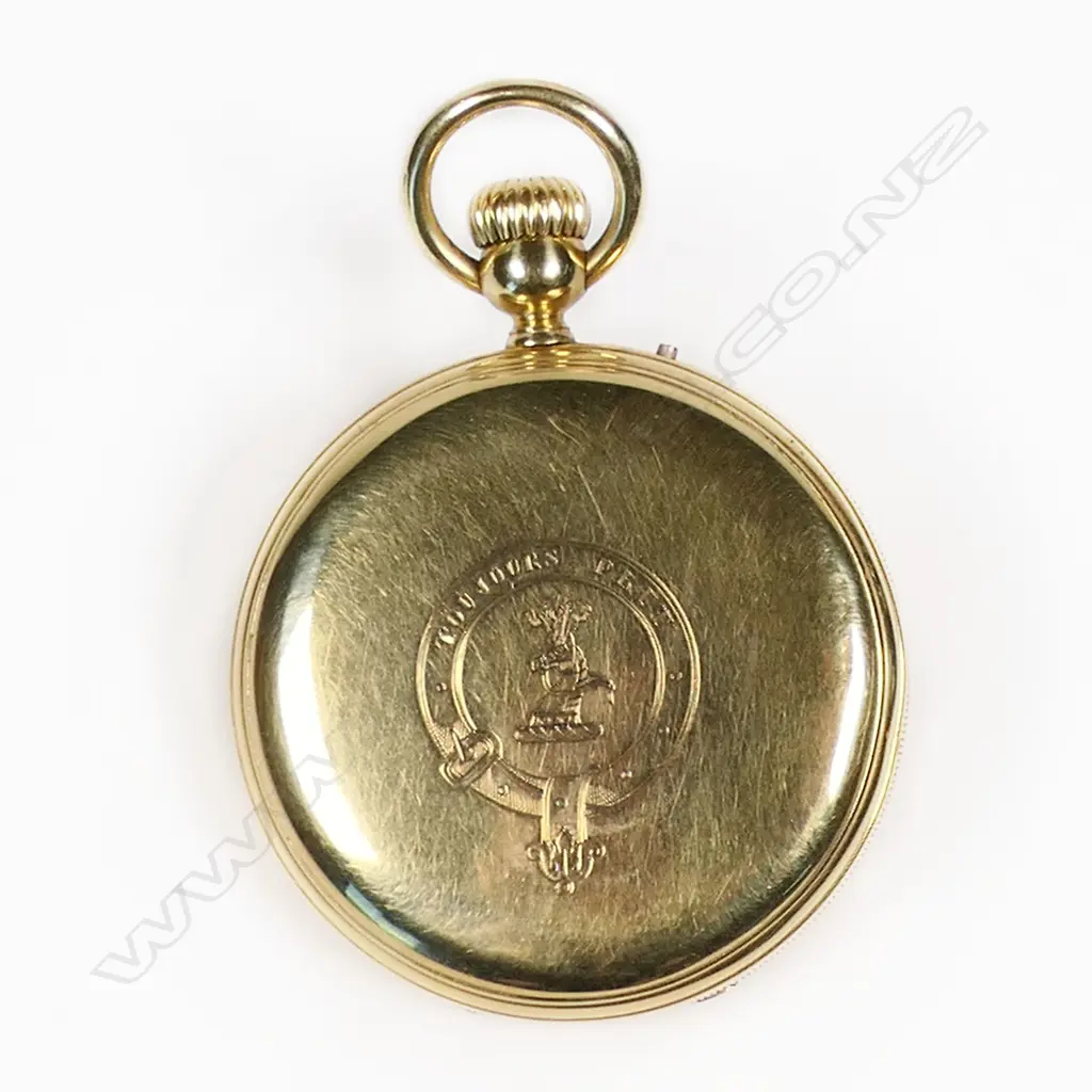 A 19thC 18ct gold half hunter pocket watch, Image 1++