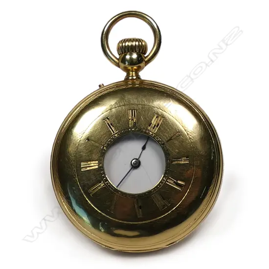 A 19thC 18ct gold half hunter pocket watch,