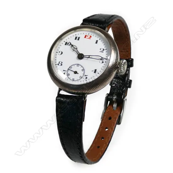 A WWI period gent's Rolex silver trench watch,