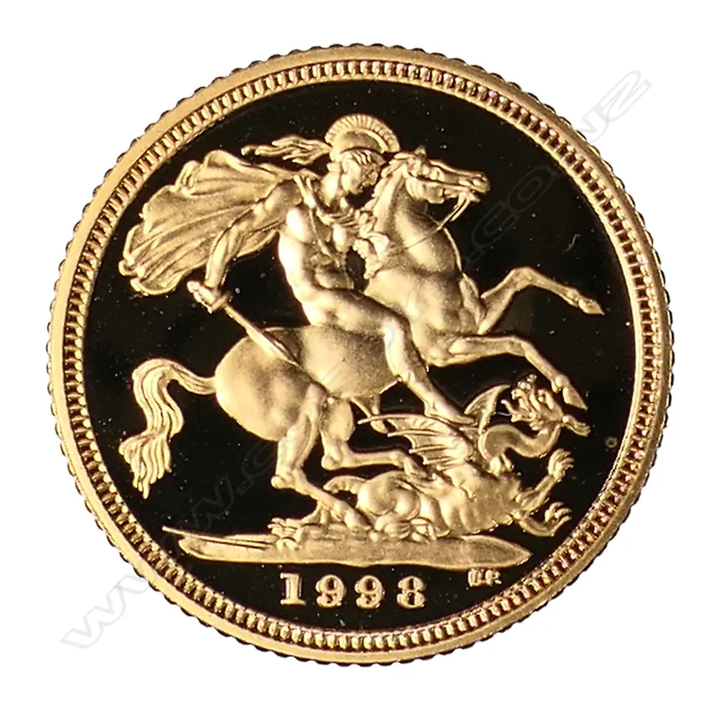 A 1998 gold half sovereign, Image 1++