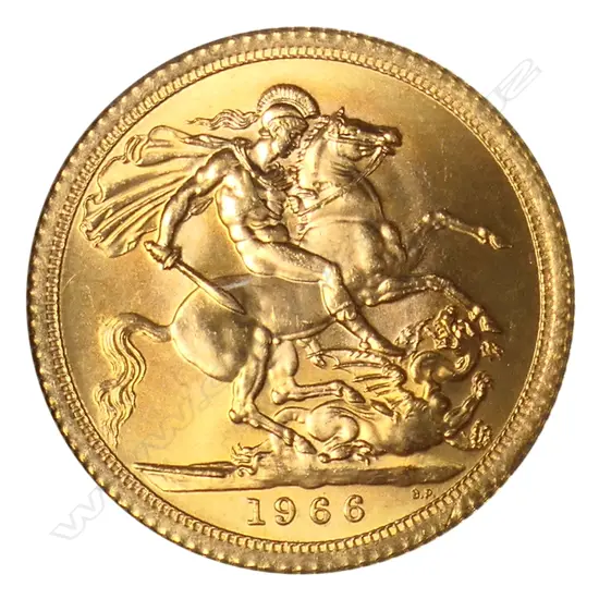 A 1966 gold sovereign,