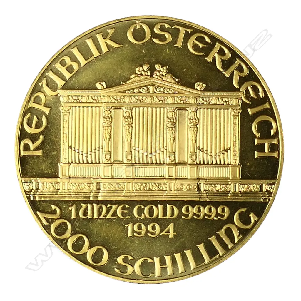 An Austrian 1994 2000 shilling .9999 gold coin, Image 1++