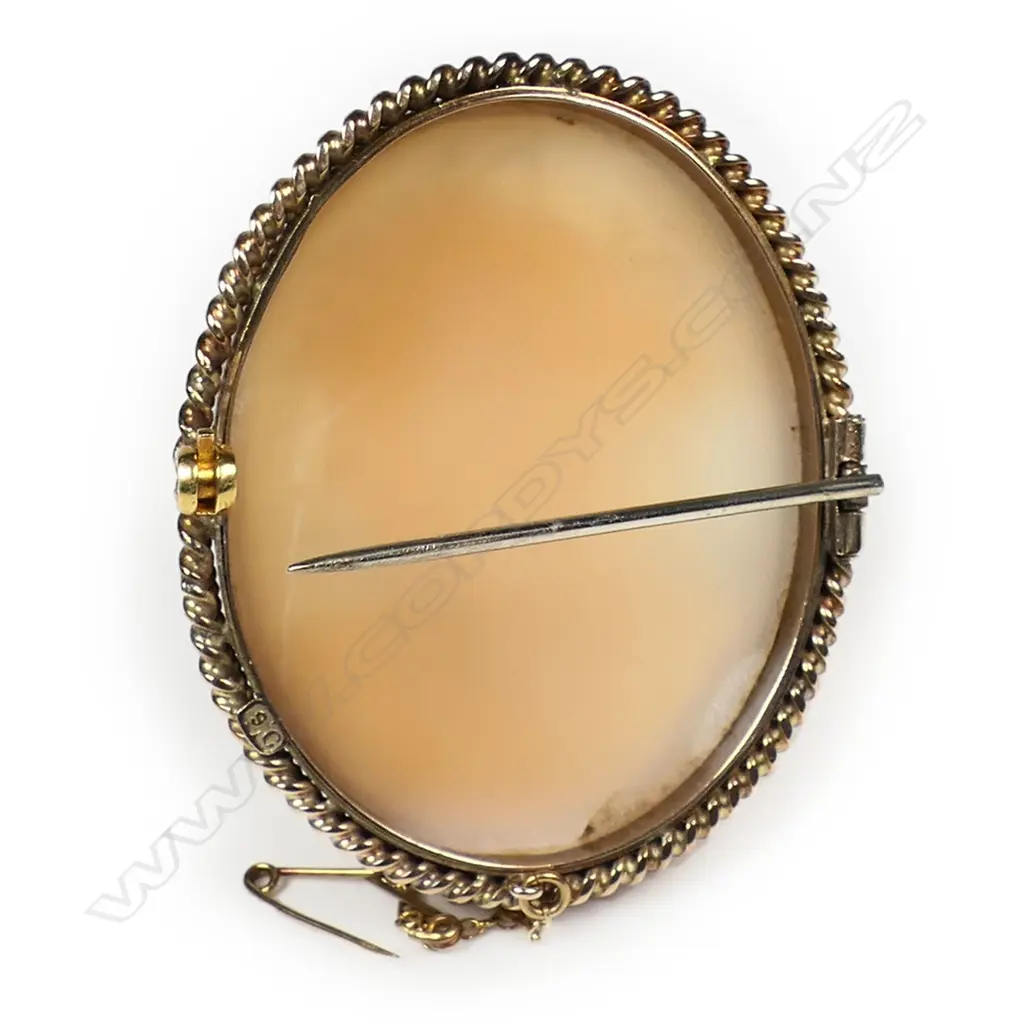 A c.1900 9ct gold framed classical cameo brooch, Image 1++