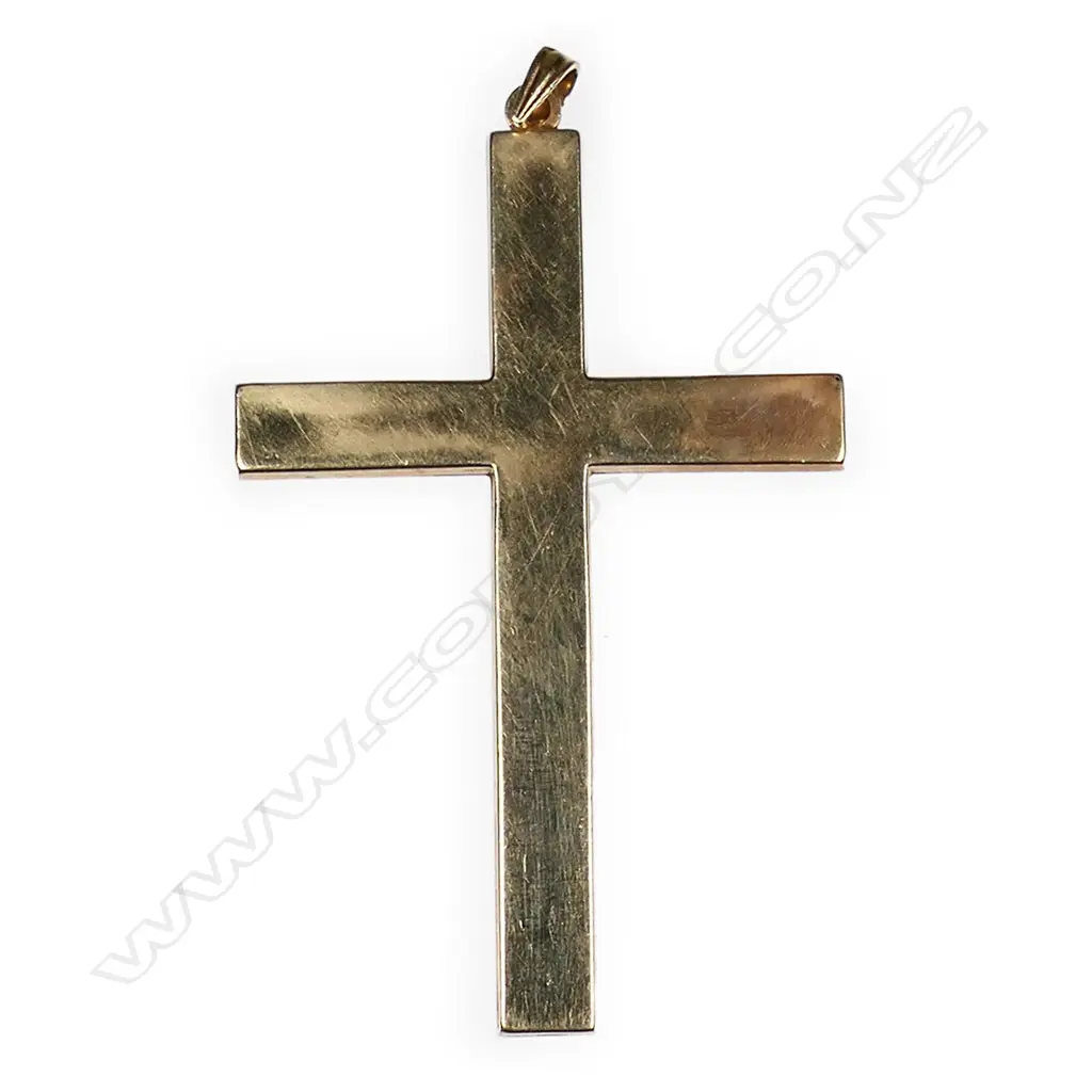 A14ct yellow gold cross pendant, Image 1++